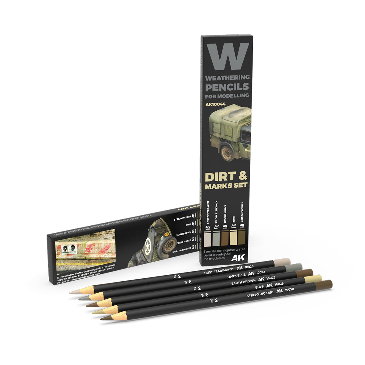 AK Interactive Weathering Pencil Set - Dirt and Marks