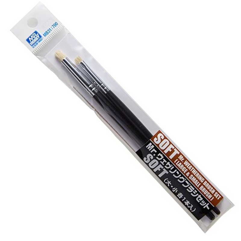 Mr Hobby Mr Weathering Brush Set - Soft MB31