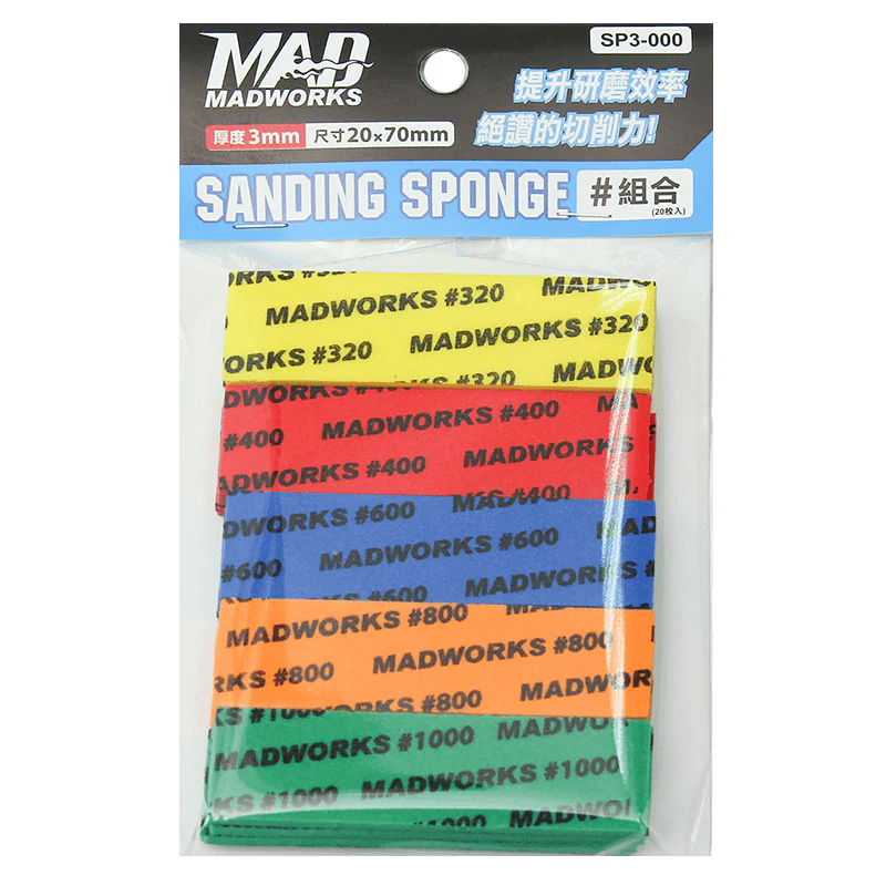 Madworks SP3-000 Sanding Sponge Combo Pack Standard 3mm