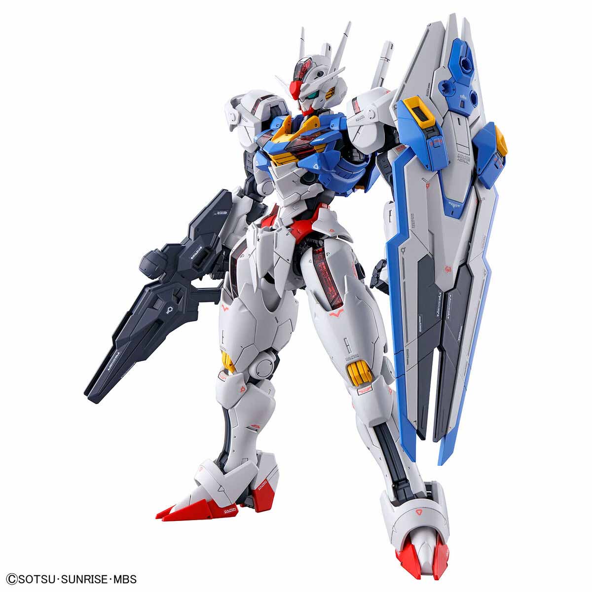 3/4 product shot of the 1/100 Full Mechanics Gundam Aerial