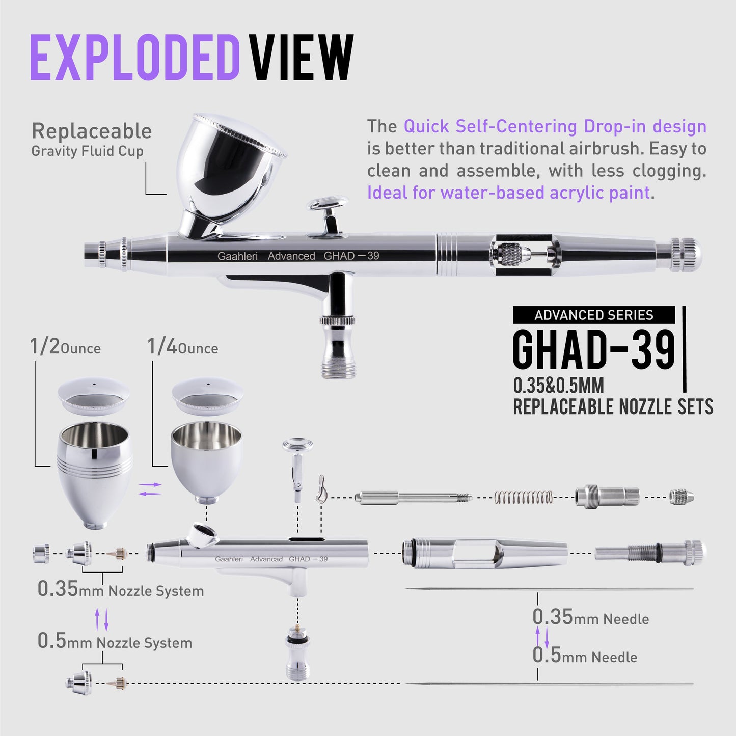 Gaahleri Advanced Series GHAD-39 Airbrush