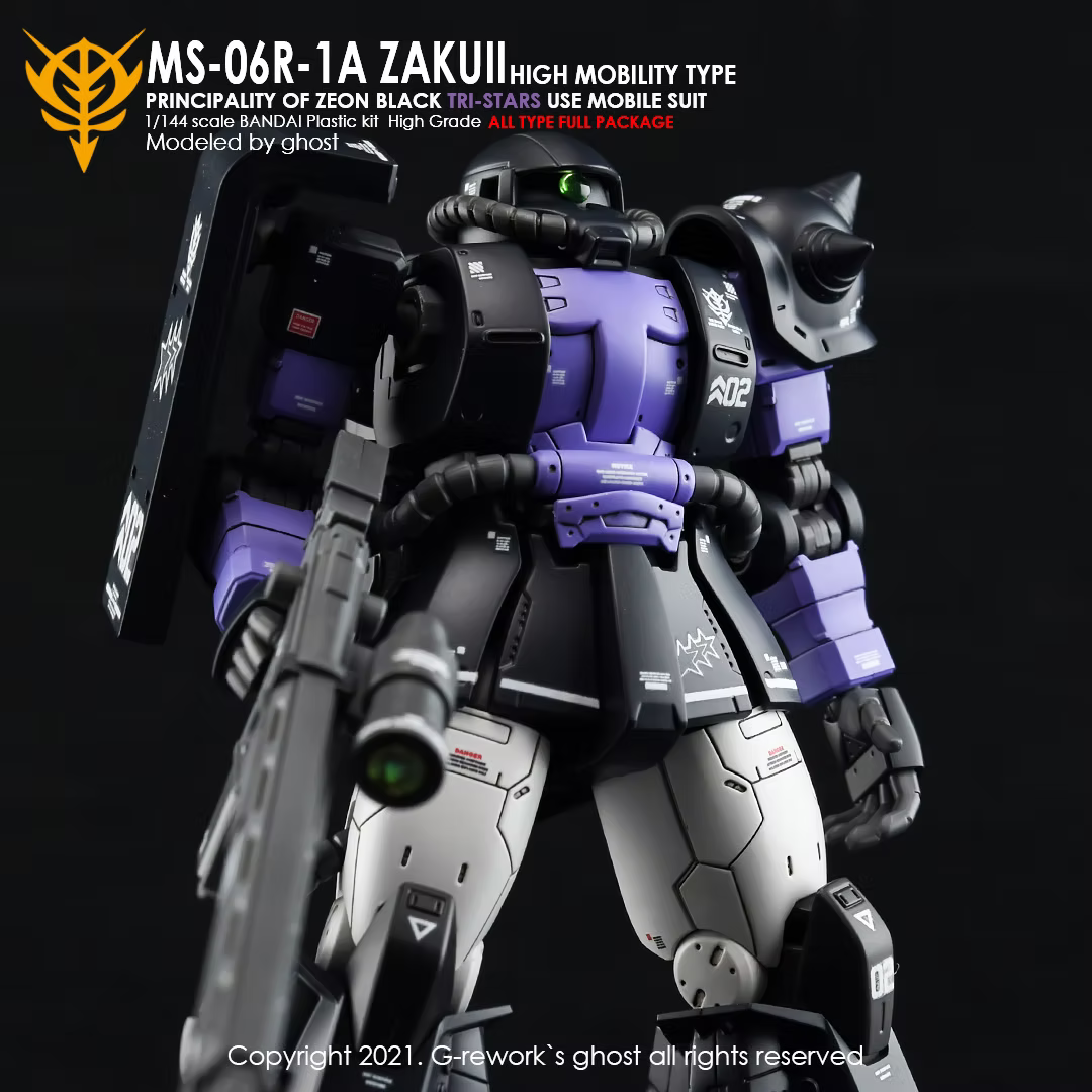 G-Rework Decals - HG Origins MS-06R-1A Zaku II (Black Tri-Stars Full Set) [CD-H152]