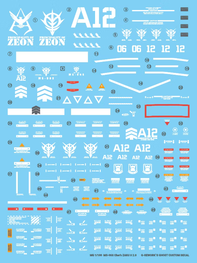 G-Rework Decals - MG Chars Zaku 2 2.0 [CD-M98]