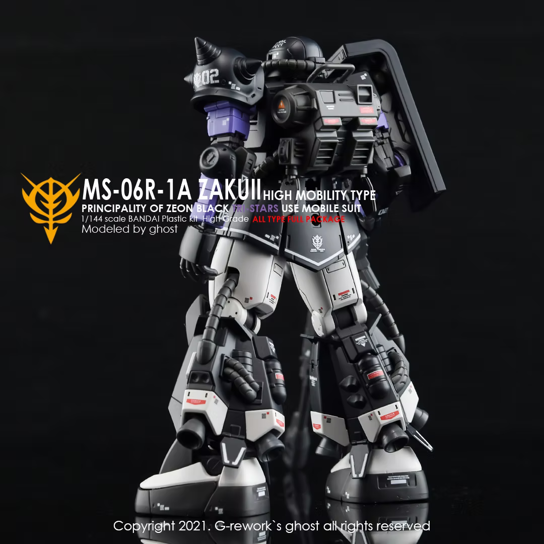 G-Rework Decals - HG Origins MS-06R-1A Zaku II (Black Tri-Stars Full Set) [CD-H152]