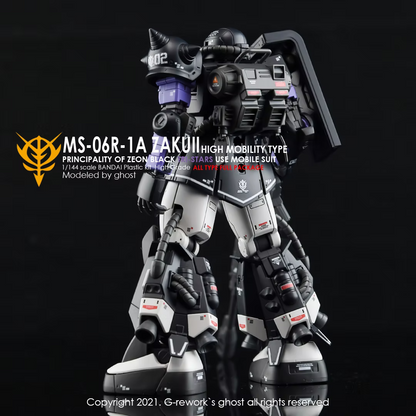 G-Rework Decals - HG Origins MS-06R-1A Zaku II (Black Tri-Stars Full Set) [CD-H152]