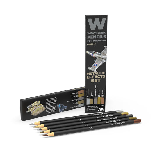 AK Interactive Weathering Pencil Set - Metallic Effects