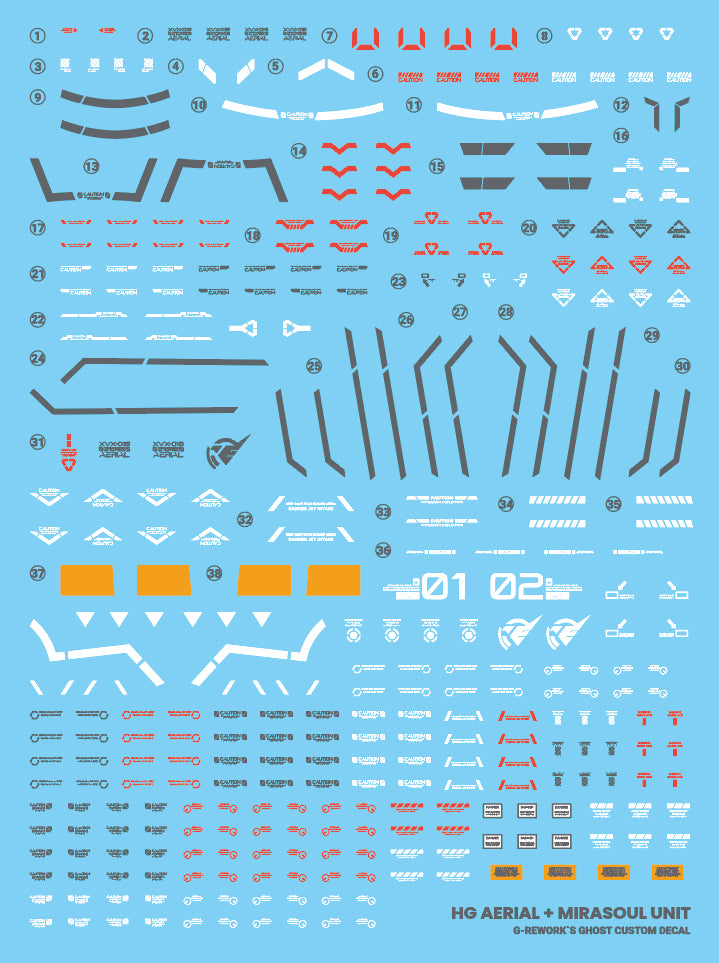 G-Rework Decals - HG Aerial Mirasoul Unit [CD-H-WM13]