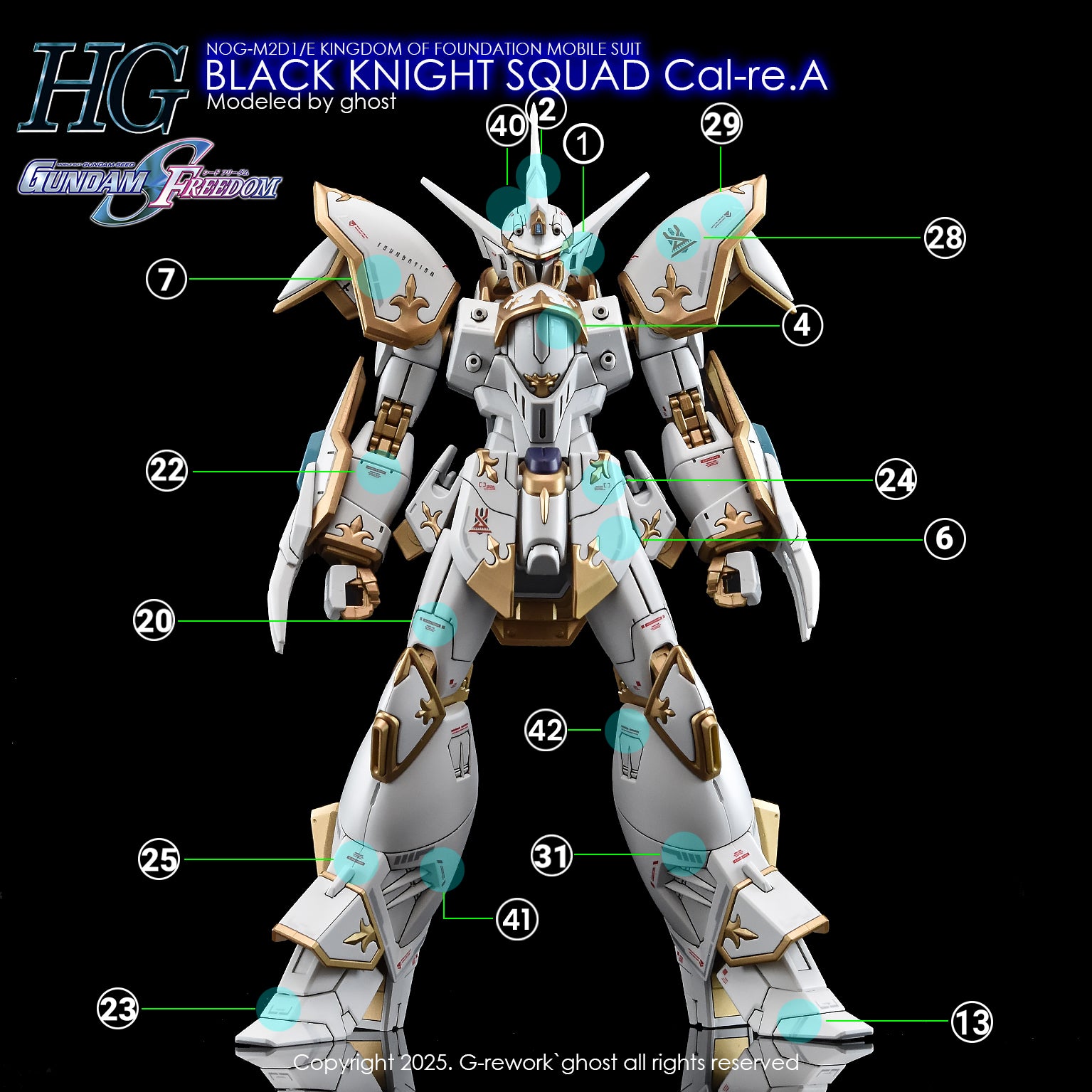 G-Rework Decals - HG Black Knight Squad Cal-re.A [CD-H257]