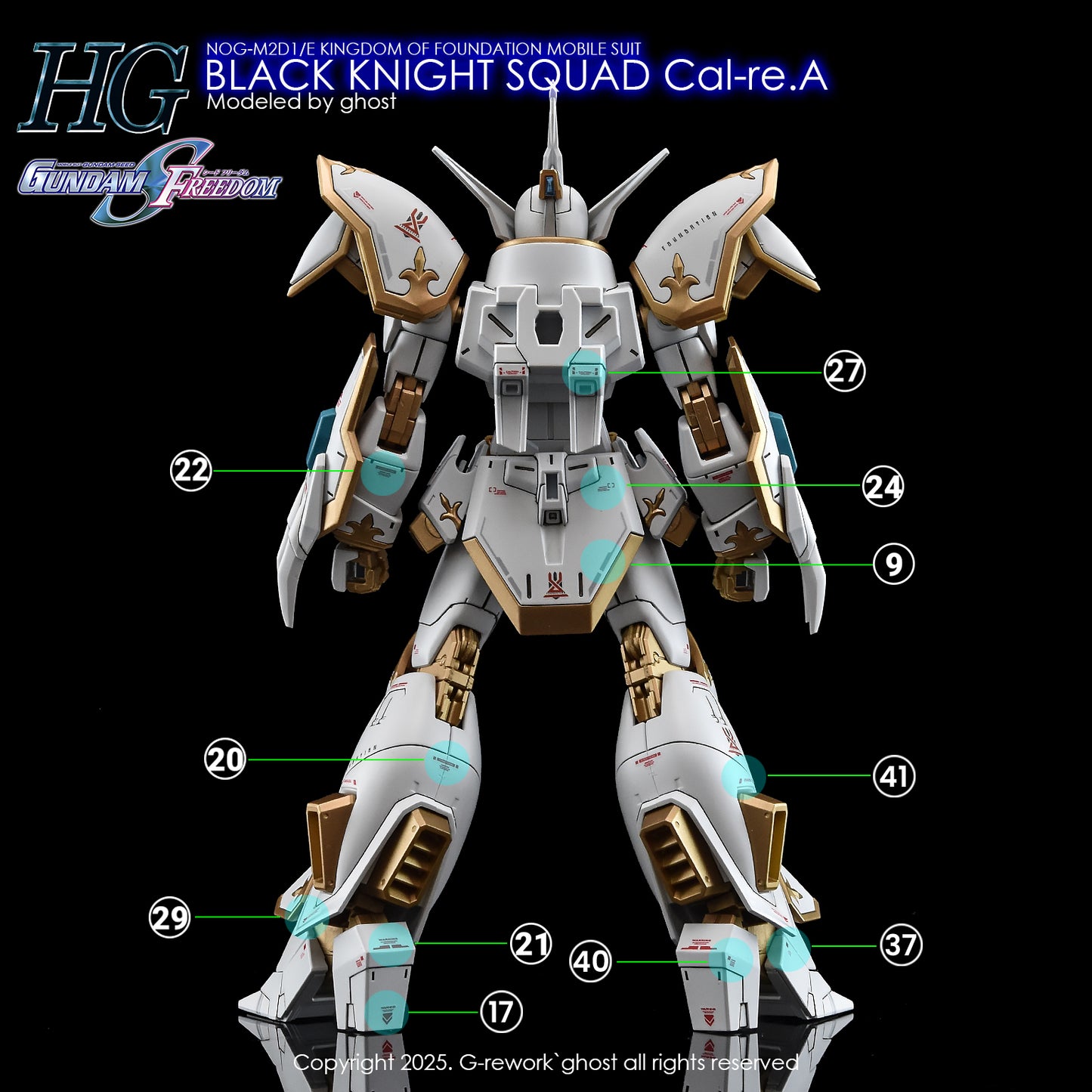 G-Rework Decals - HG Black Knight Squad Cal-re.A [CD-H257]