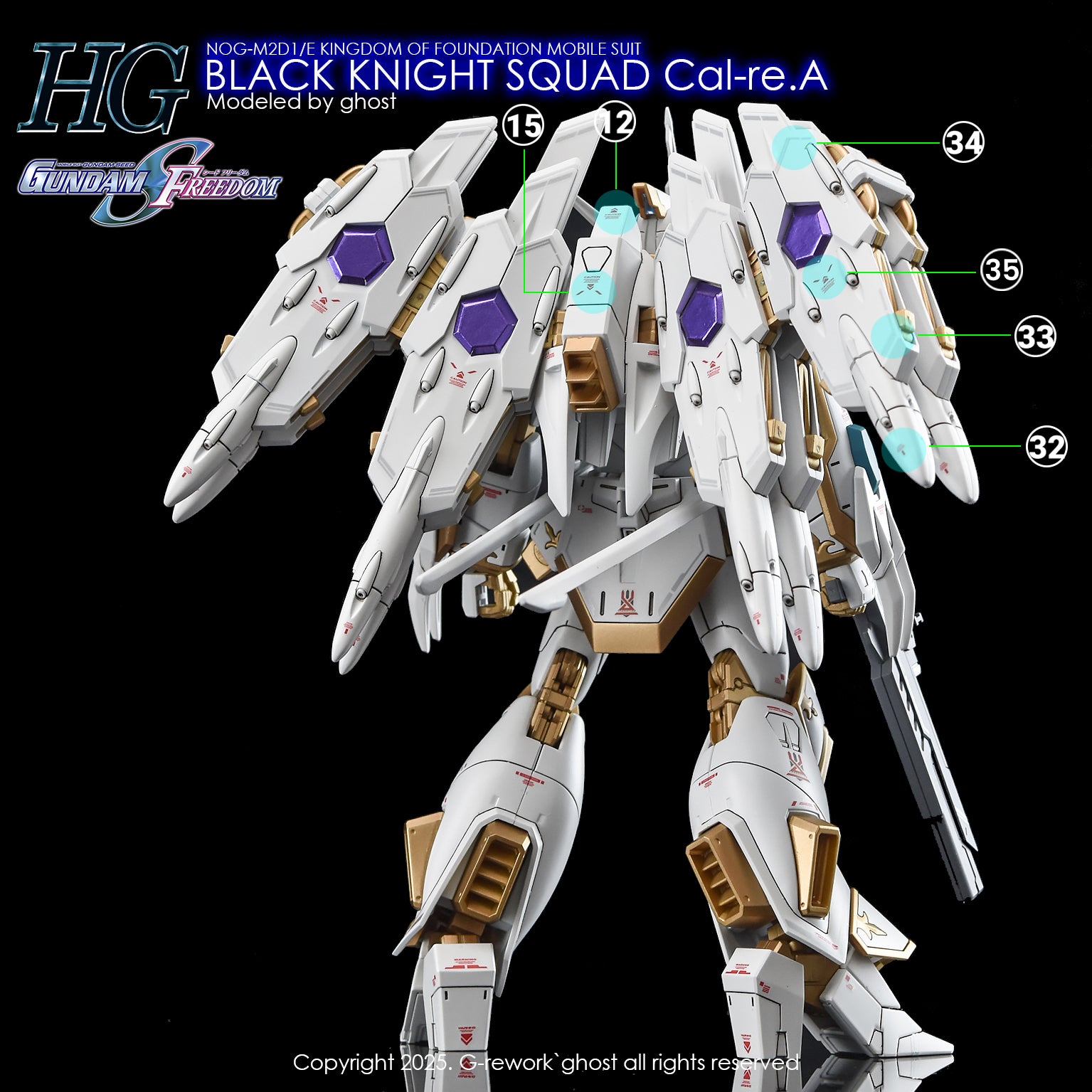 G-Rework Decals - HG Black Knight Squad Cal-re.A [CD-H257]
