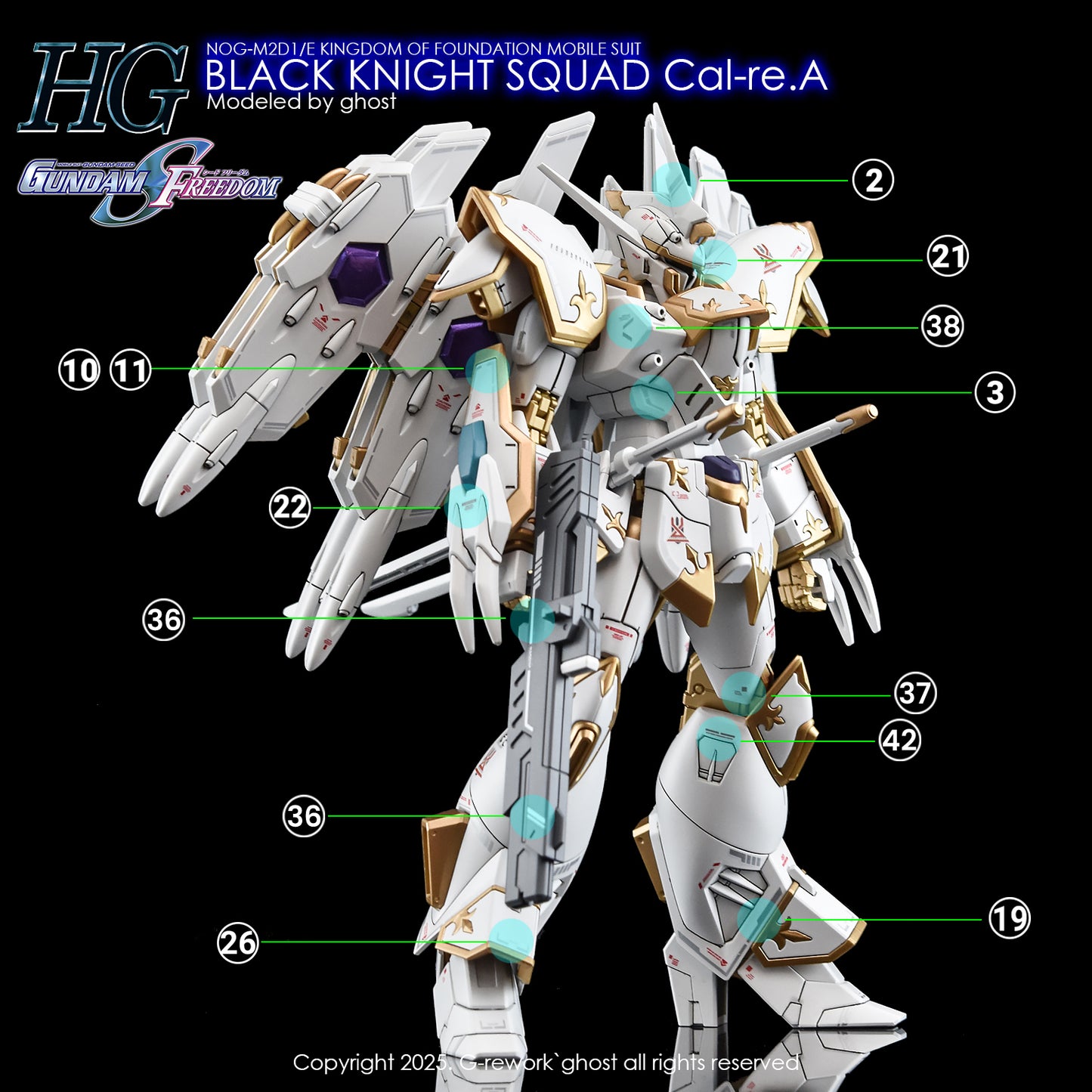G-Rework Decals - HG Black Knight Squad Cal-re.A [CD-H257]