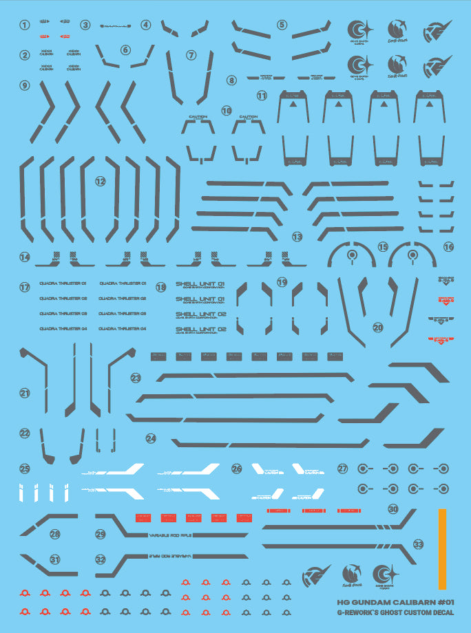 G-Rework Decals - HG Gundam Calibarn [CD-H-WM26]