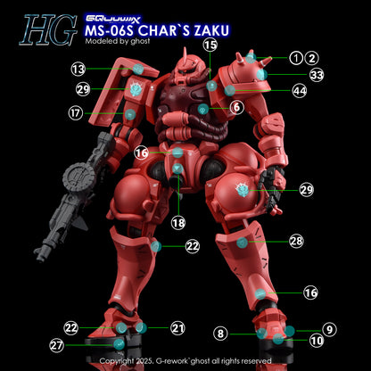 G-Rework Decals - HG Char's Zaku GQ [CD-H-GQ10]