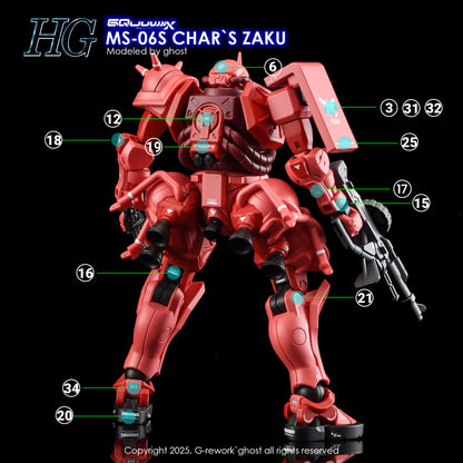 G-Rework Decals - HG Char's Zaku GQ [CD-H-GQ10]