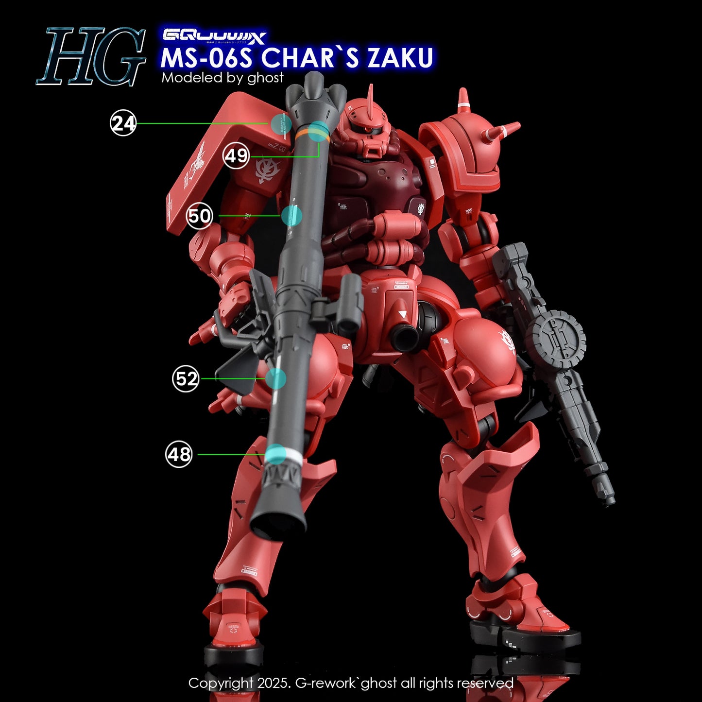 G-Rework Decals - HG Char's Zaku GQ [CD-H-GQ10]