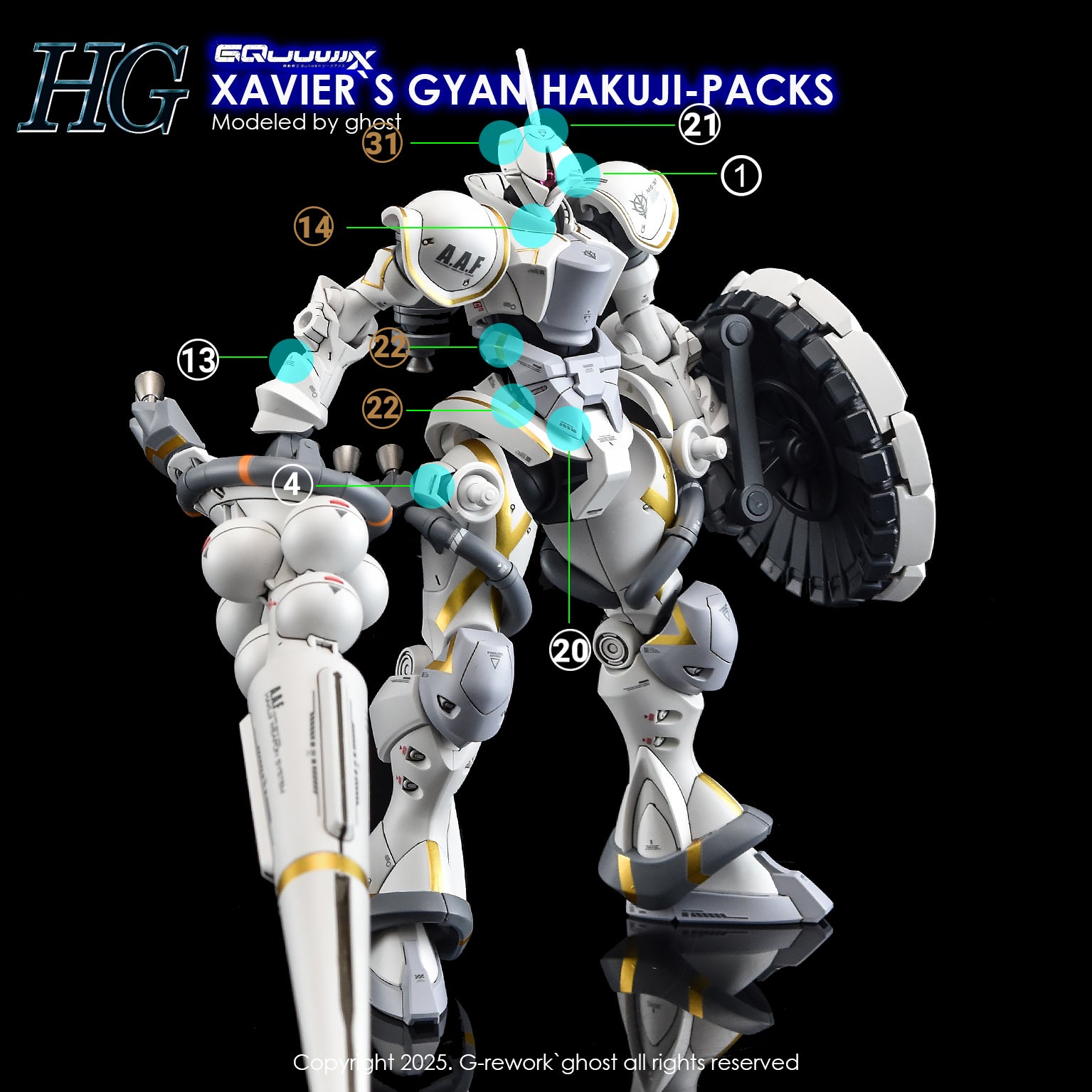 G-Rework Decals - HG Xavier's Gyan Hakuji-Packs GQ [CD-GQ05]