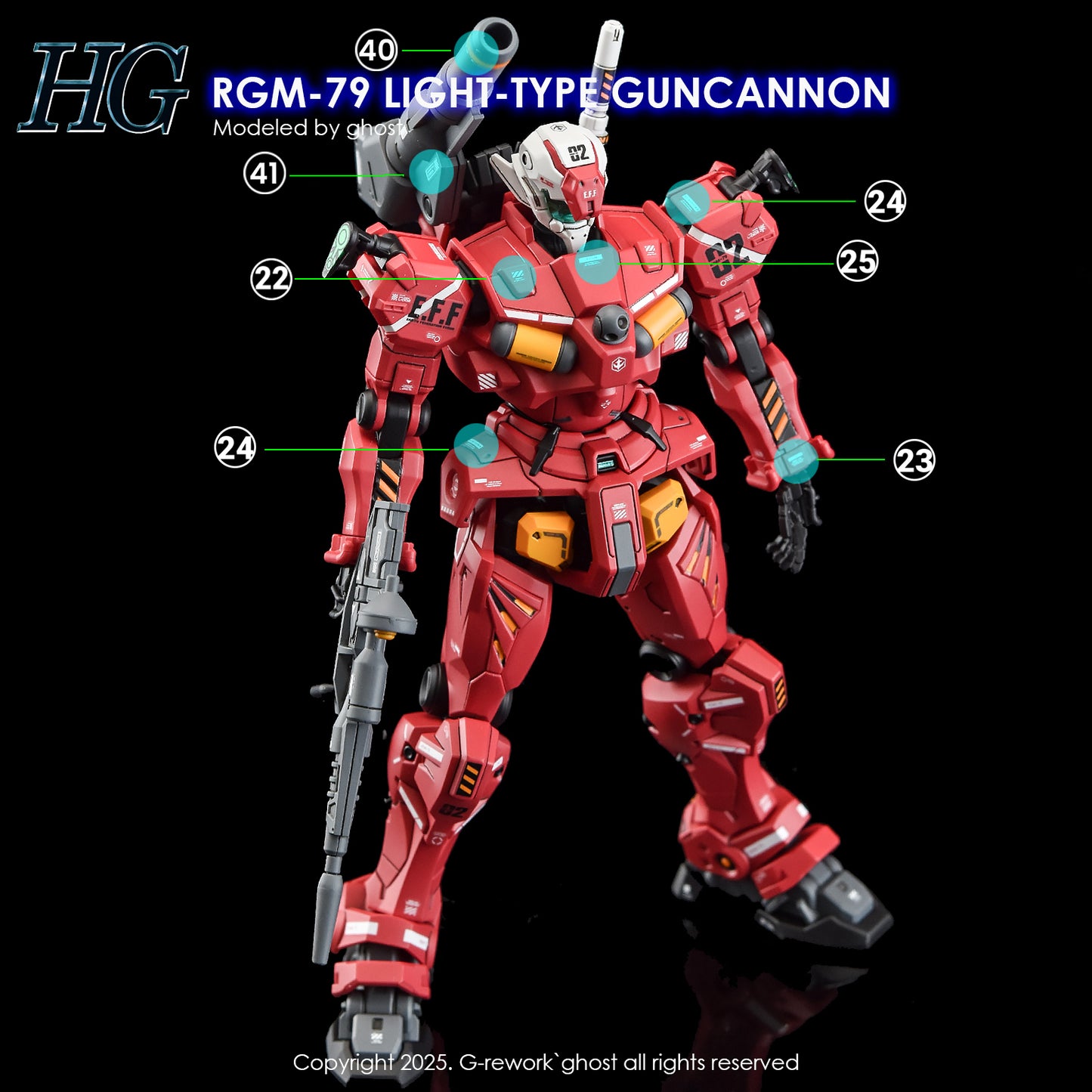 G-Rework Decals - HG Light Type Guncannon [CD-H-GQ07]