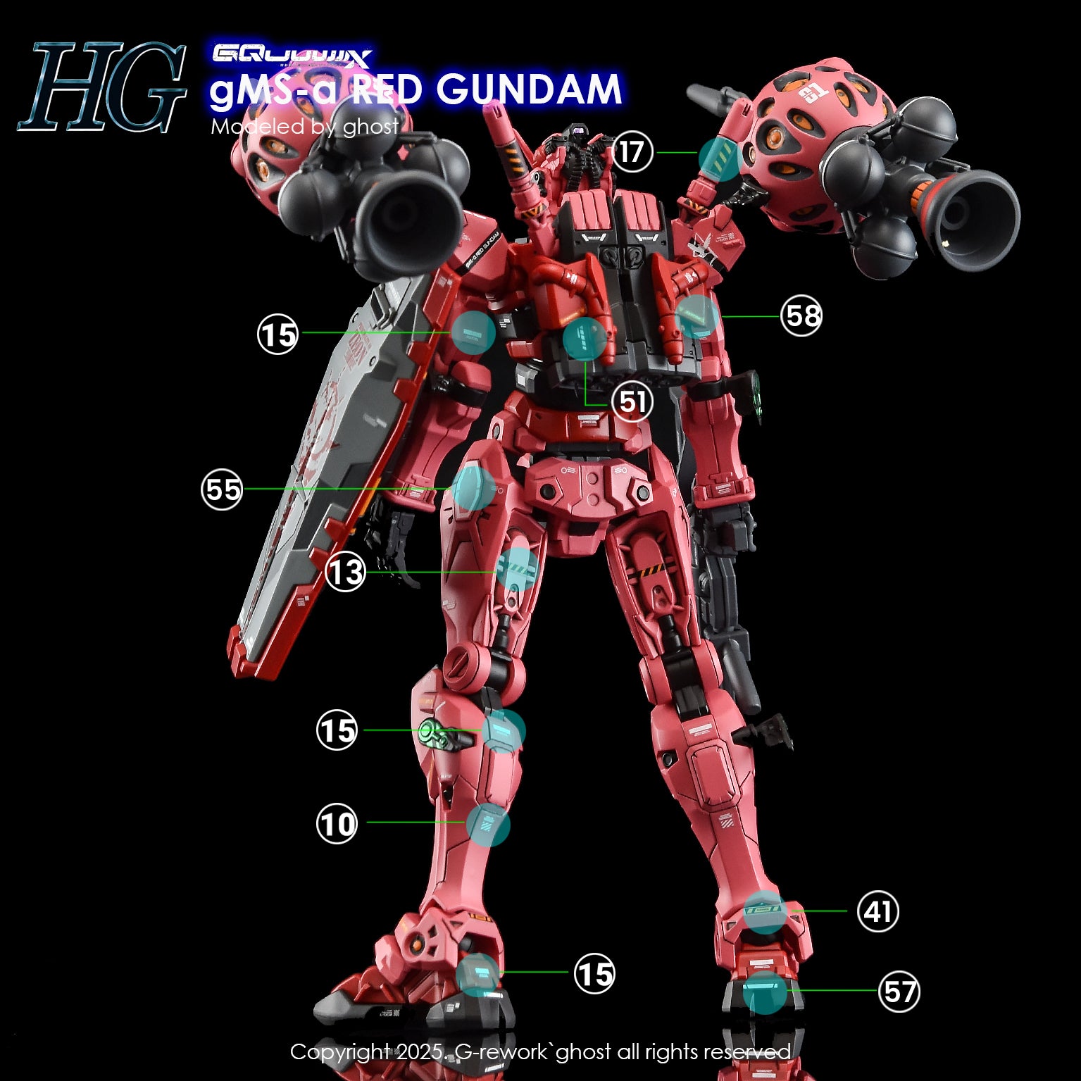 G-Rework Decals - HG Red Gundam GQ [CD-GQ04]