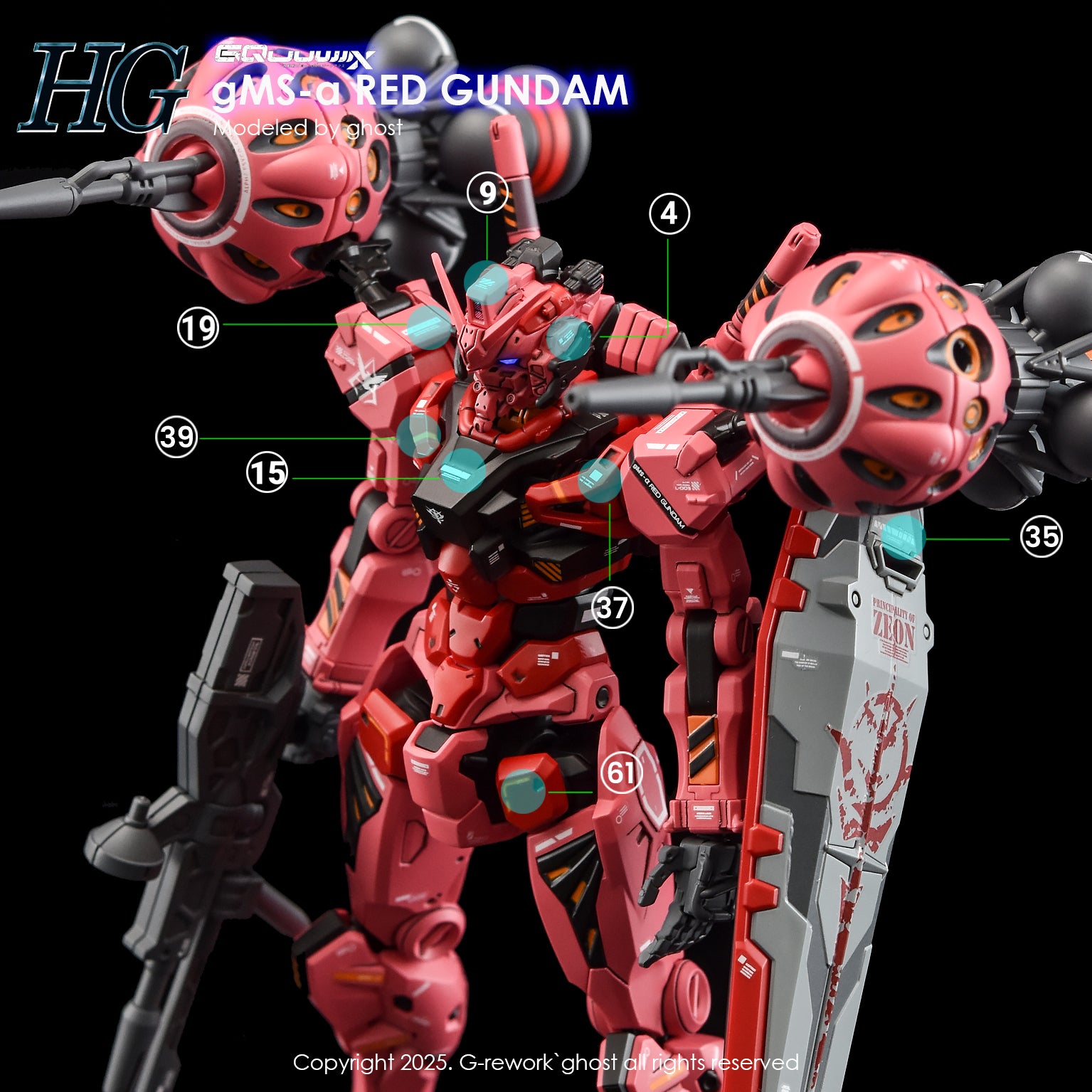 G-Rework Decals - HG Red Gundam GQ [CD-GQ04]