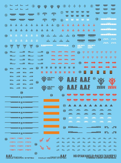 G-Rework Decals - HG Xavier's Gyan Hakuji-Packs GQ [CD-GQ05]
