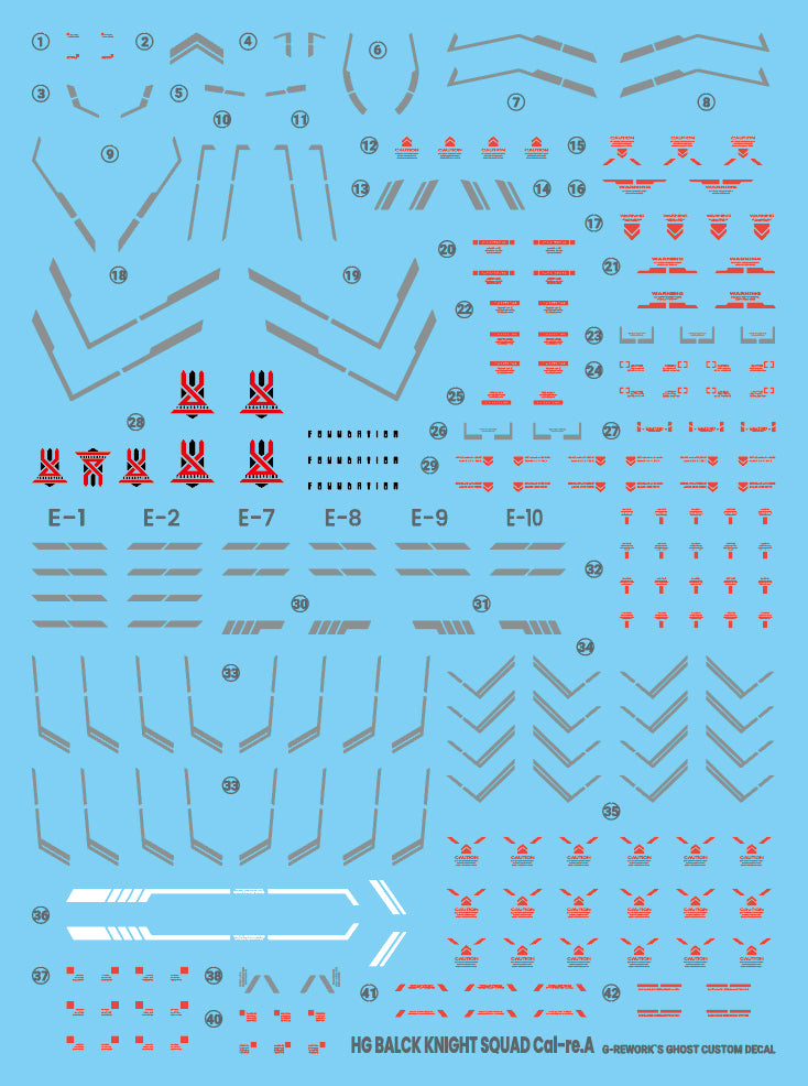 G-Rework Decals - HG Black Knight Squad Cal-re.A [CD-H257]