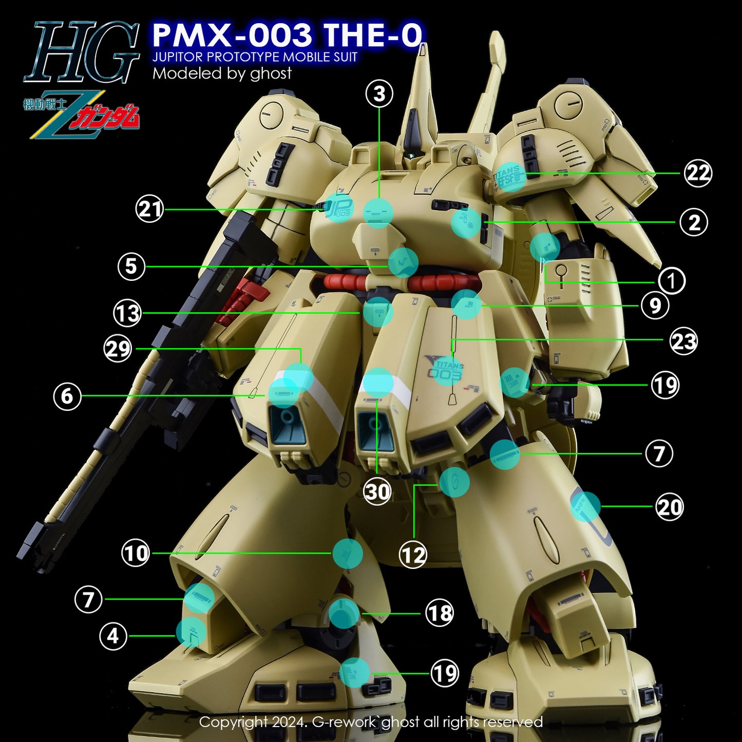 G-Rework Decals - HG PMX-003 The-O [CD-H36]
