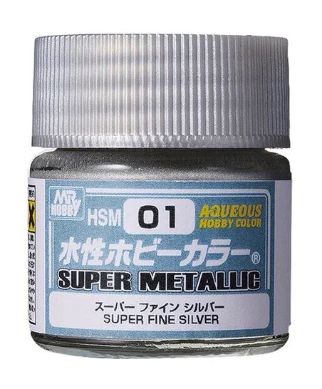 Mr Hobby Aqueous Super Metallic Color HSM01 Superfine Silver