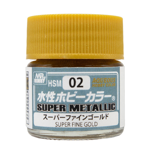 Mr Hobby Aqueous Super Metallic Color HSM02 Superfine Gold - 10ml