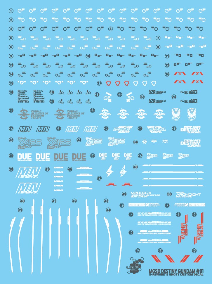 G-Rework Decals - MGSD Destiny Gundam [CD-MS05]