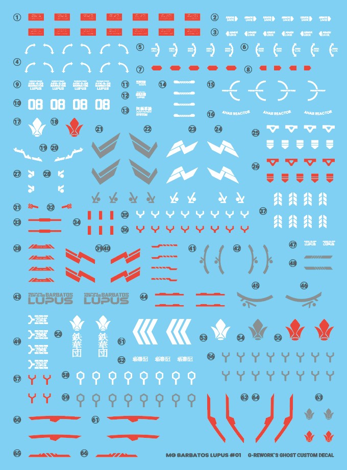 G-Rework Decals - MG Gundam Barbatos Lupus [CD-M225]