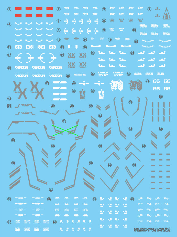 G-Rework Decals - MG Gundam Vidar [CD-M224]