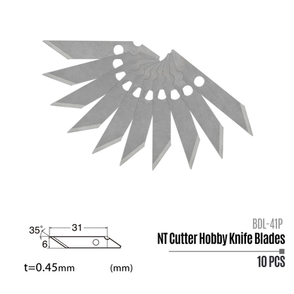 Madworks BDL-41P NT Cutter Hobby Knife Blades (35°) - 10 pcs