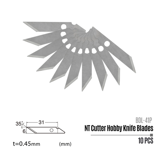 Madworks BDL-41P NT Cutter Hobby Knife Blades (35°) - 10 pcs