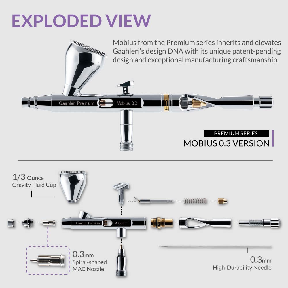 Gaahleri Premium Series GHPM-Mobius 0.3mm Airbrush