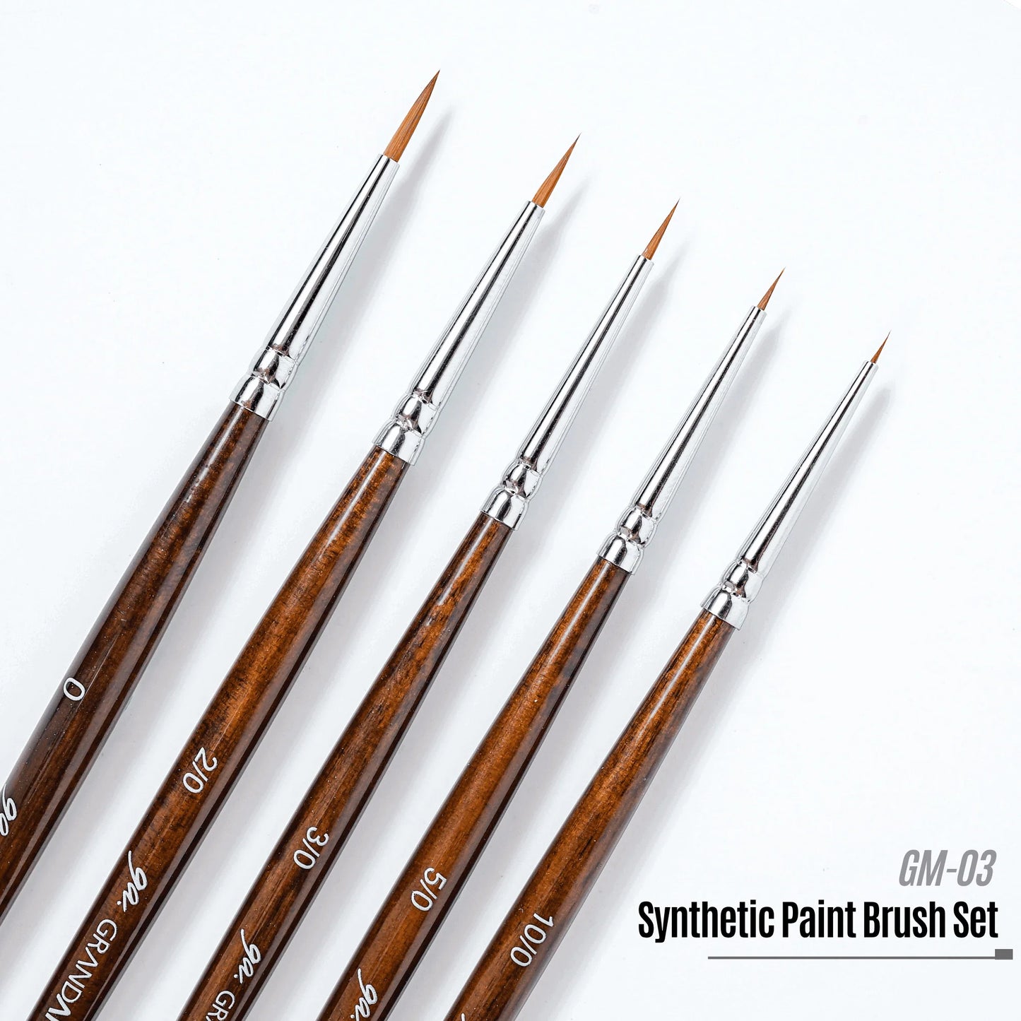 Madworks x Grandarts ProModel Synthetic Paint Brush Set - Pointed (0, 2/0, 3/0, 5/0, 10/0)