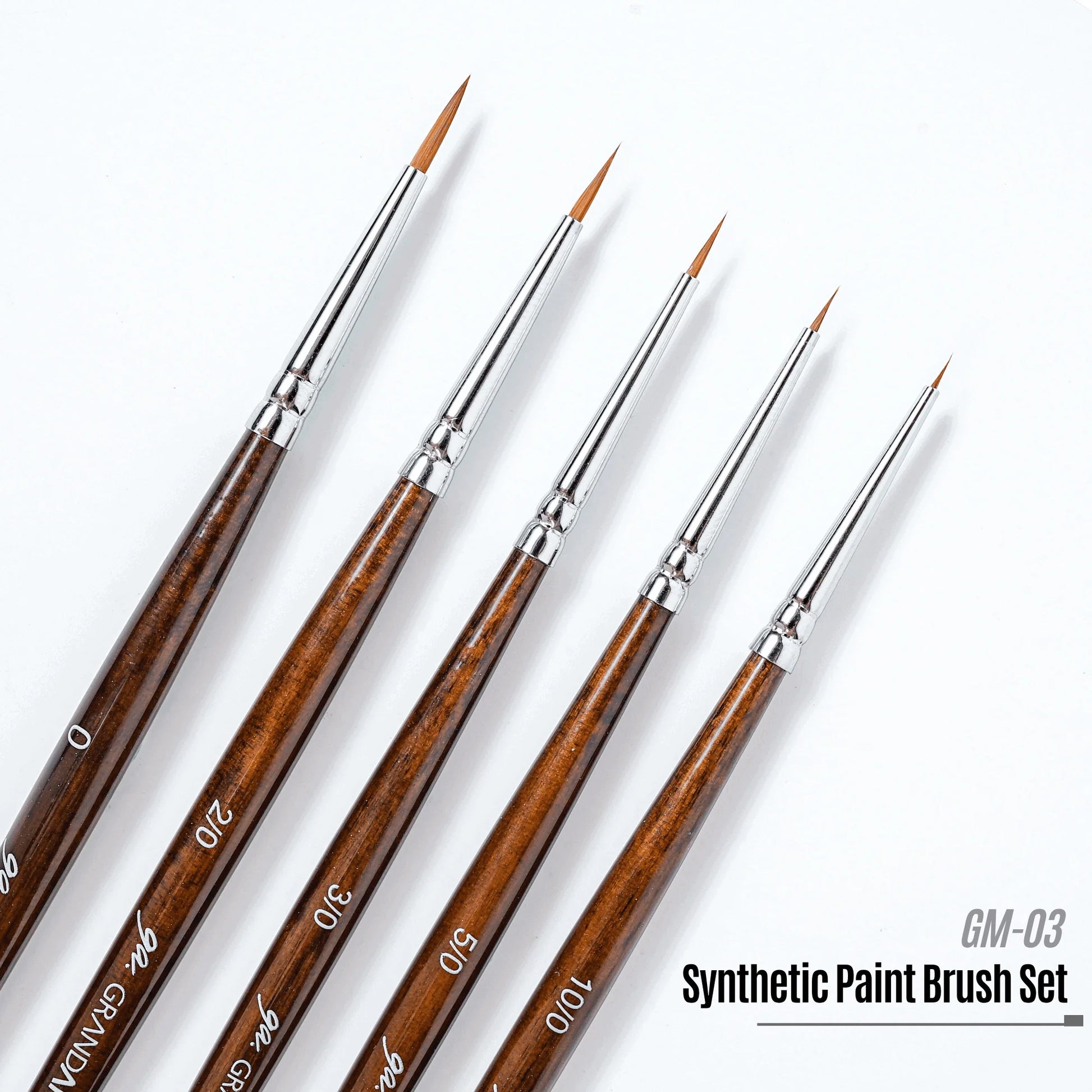 Madworks x Grandarts ProModel Synthetic Paint Brush Set - Pointed (0, 2/0, 3/0, 5/0, 10/0)