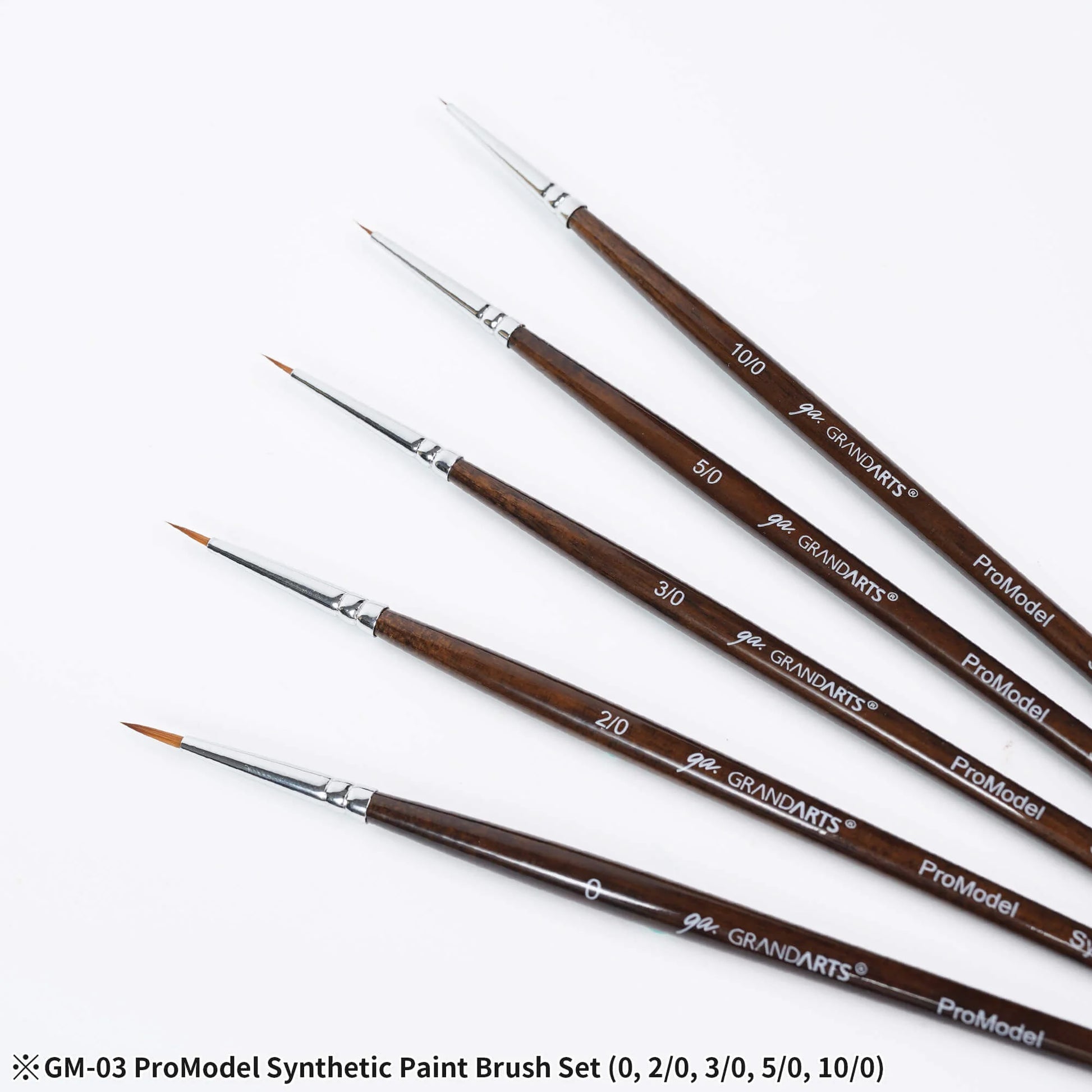 Madworks x Grandarts ProModel Synthetic Paint Brush Set - Pointed (0, 2/0, 3/0, 5/0, 10/0)