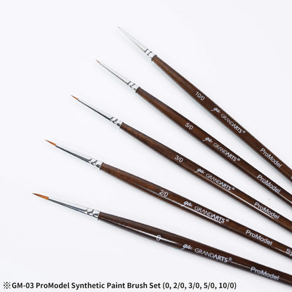 Madworks x Grandarts ProModel Synthetic Paint Brush Set - Pointed (0, 2/0, 3/0, 5/0, 10/0)