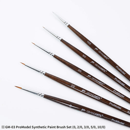 Madworks x Grandarts ProModel Synthetic Paint Brush Set - Pointed (0, 2/0, 3/0, 5/0, 10/0)