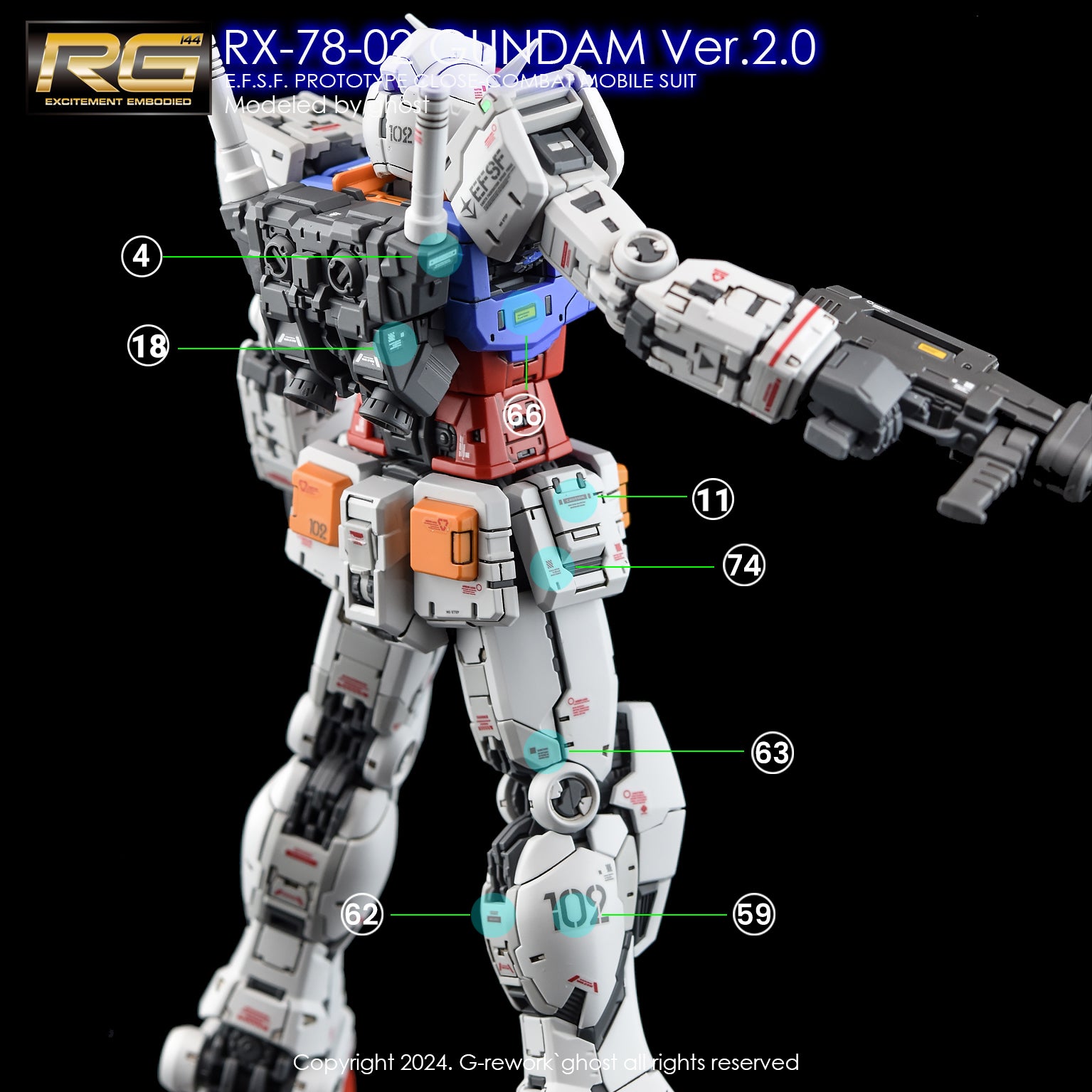 G-Rework Decals - RG RX-78-2 Ver 2.0 [CD-RG40]