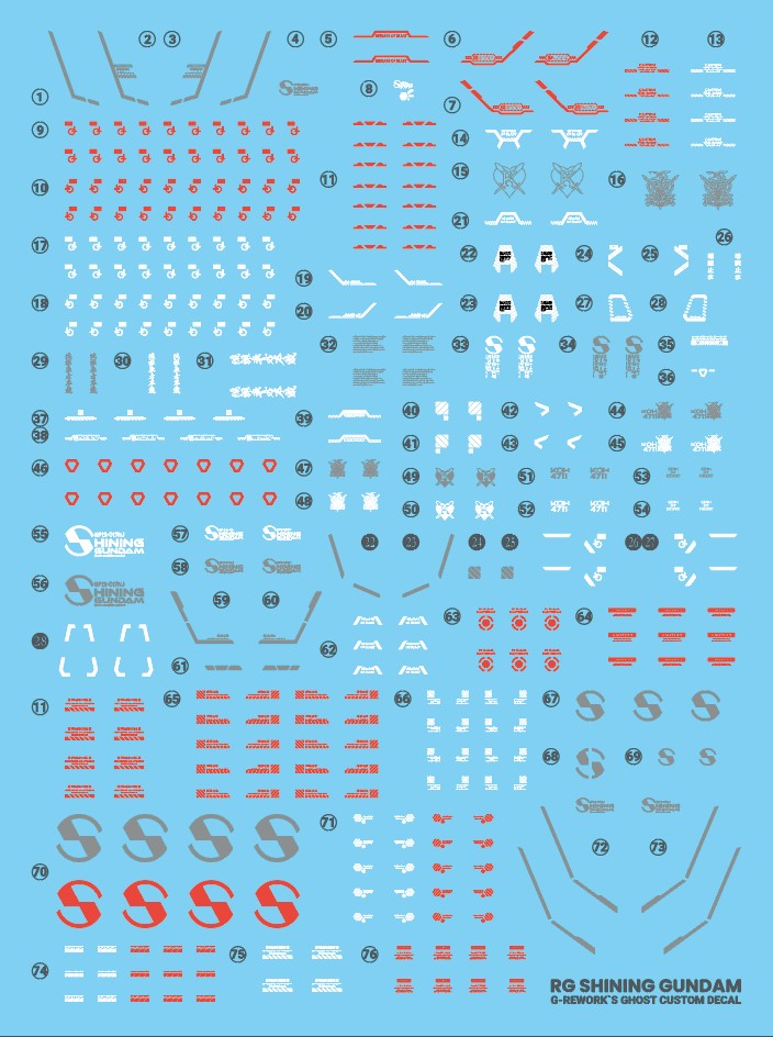 G-Rework Decals - RG Shining Gundam [CD-RG42]