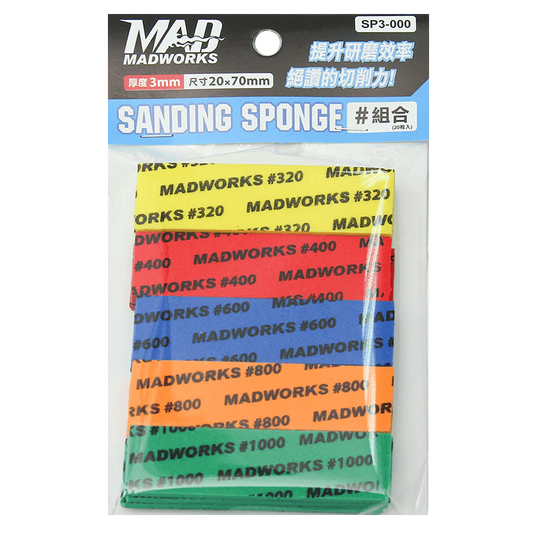 Madworks SP3-000 Sanding Sponge Combo Pack Standard 3mm