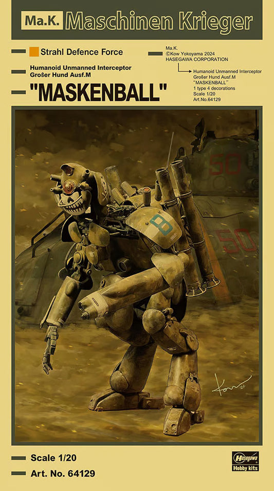 Hasegawa 1/20 Maschinen Krieger Humanoid Interceptor Groser Hund Ausf.M MASKENBALL