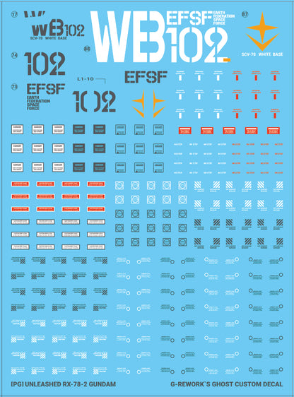 G-Rework Decals - PG Unleashed RX-78-2 Gundam [CD-P19]